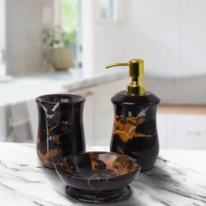 Marble Bathroom Set (Black Portoro)