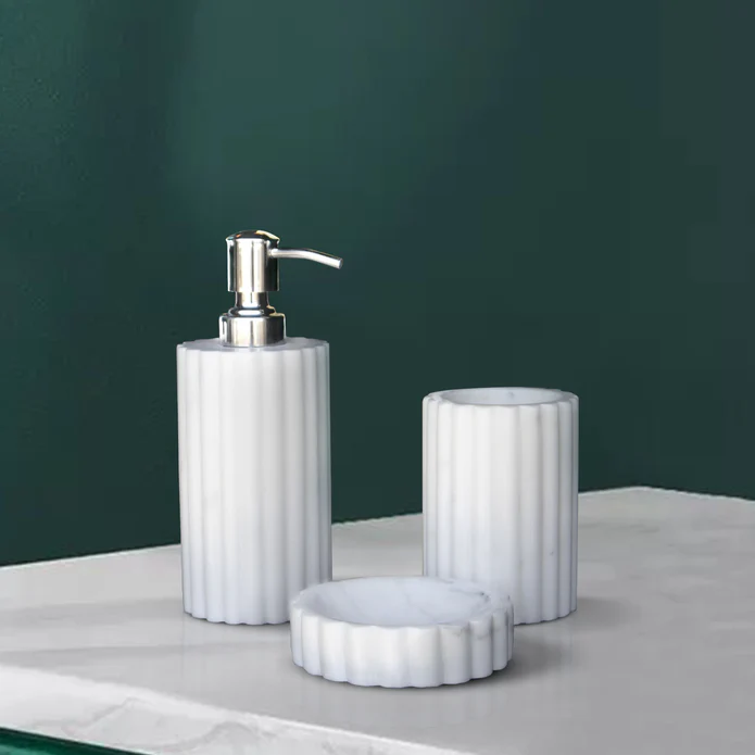 Marble Bathroom Set (Fluted)