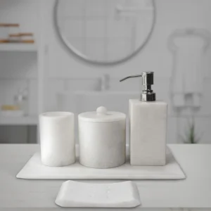 Marble Bathroom White (Set Of 5)