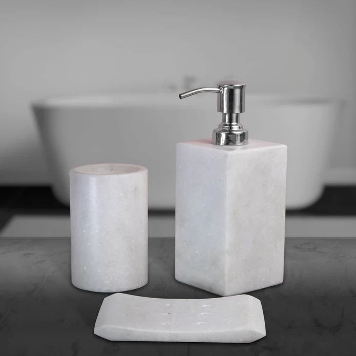 Marble Bathroom Set White