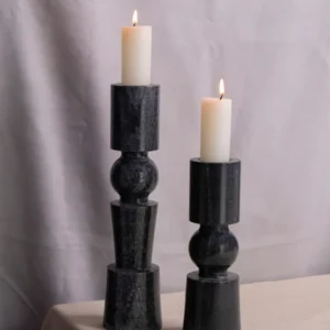 Marble Candle Holder Modern (Black)
