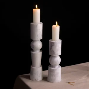 Marble Candle Holder Modern (Wonder White)