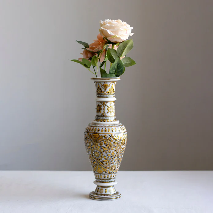 Marble Handpainted Flower Vase (14 Inch)