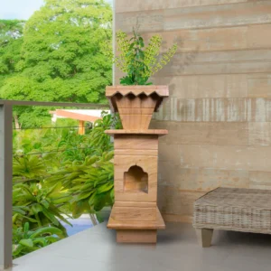 Marble Tulsi Pot, Brown (Standard)