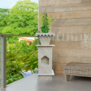 Marble Tulsi Pot, Green Katni Marble