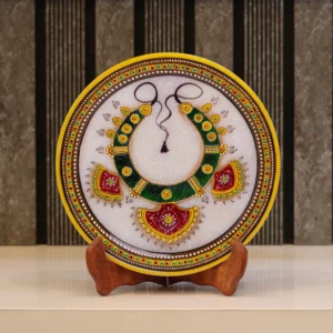 Traditional Jewellery, Gold Leaf, Marble Decorative Plate